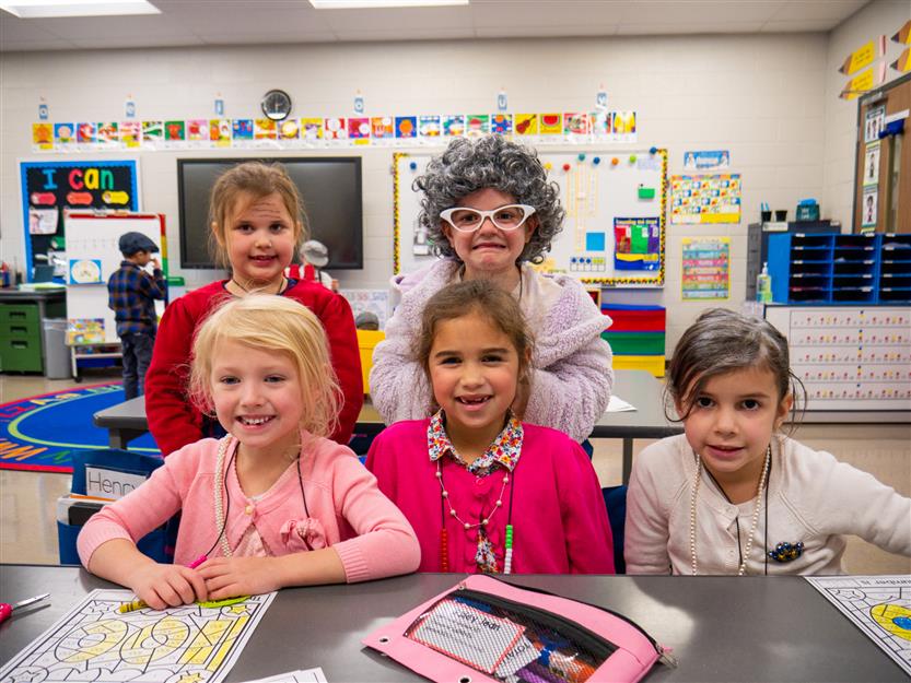 Students celebrate the 100th day of school